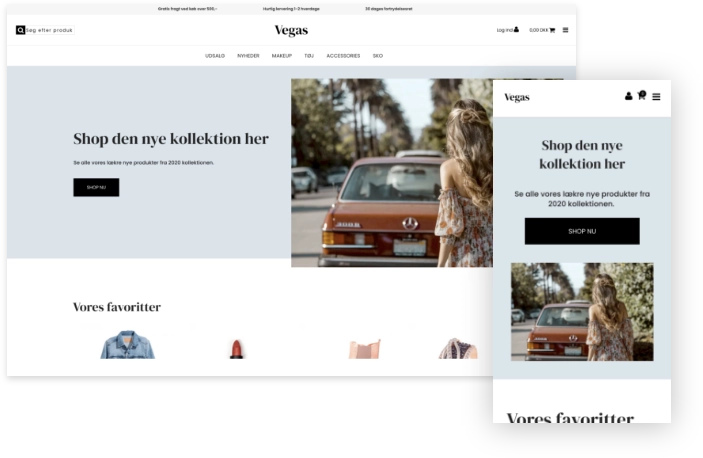 Et template til et webshop design