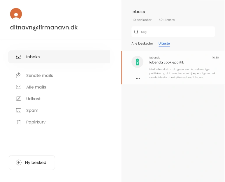 Billede af en e-mail indbakke