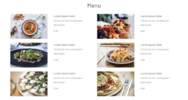 En menu på en hjemmeside